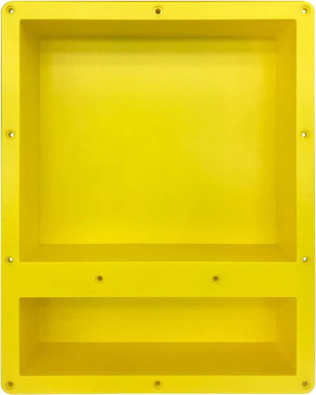 Photo 1 of 2 pack Uni-Green Recessed Shower Niche – Yellow, 16"x20"x4", Organizer Storage for Shampoo and Toiletry Storage(Double Shelf)
