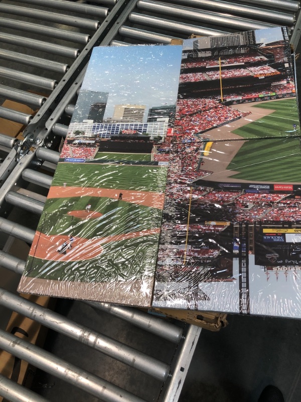 Photo 3 of 5 Piece Canvas Wall Art Modern Busch Stadium Painting Landscape Artwork Sports Game Picture Print for Living Room Office Home Decor House Warming Present Stretched Framed Ready to Hang (60"Wx32"H) 60''Wx32''H Artwork-14