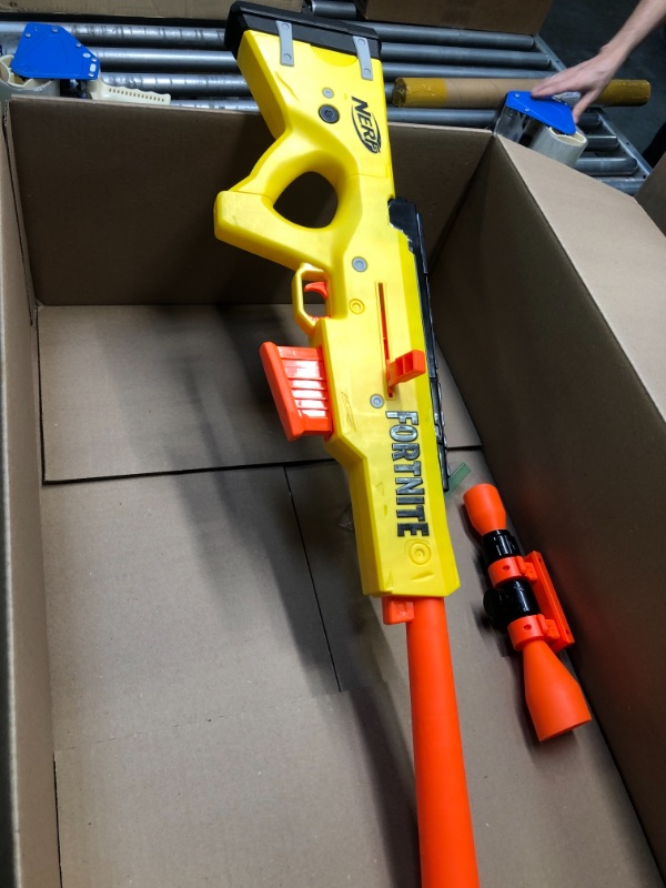 Photo 3 of Nerf Fortnite BASR-L Bolt Action, Clip Fed Blaster -- Includes Removable Scope, 6-Dart Clip and 12 Official Nerf Elite Darts