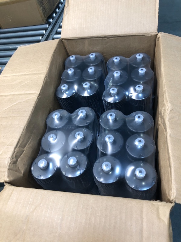 Photo 1 of 50 Strong Sports Squeeze Water Bottle Bulk Pack - 24 Bottles - 22 oz BPA Free Easy Open Push/Pull Cap - Made in USA (Black)