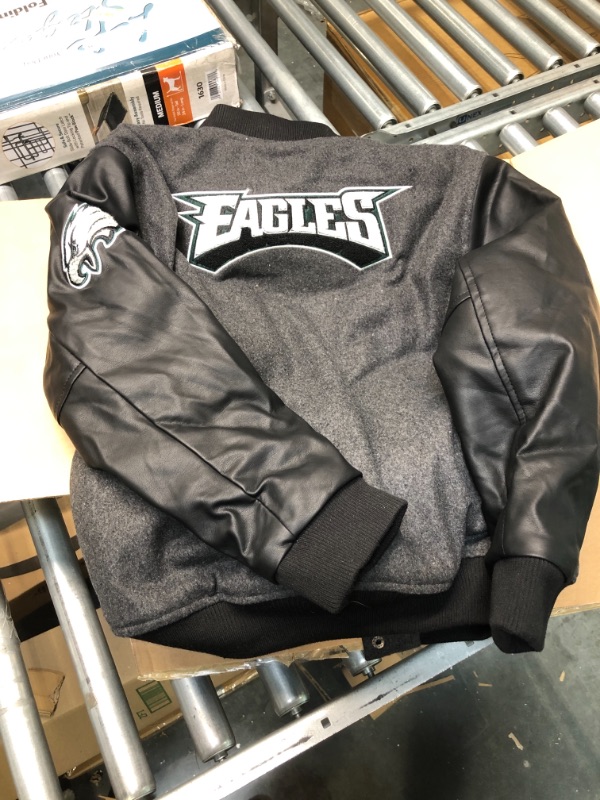 Photo 3 of NFL team apparel eagles bomber jacket kids XL