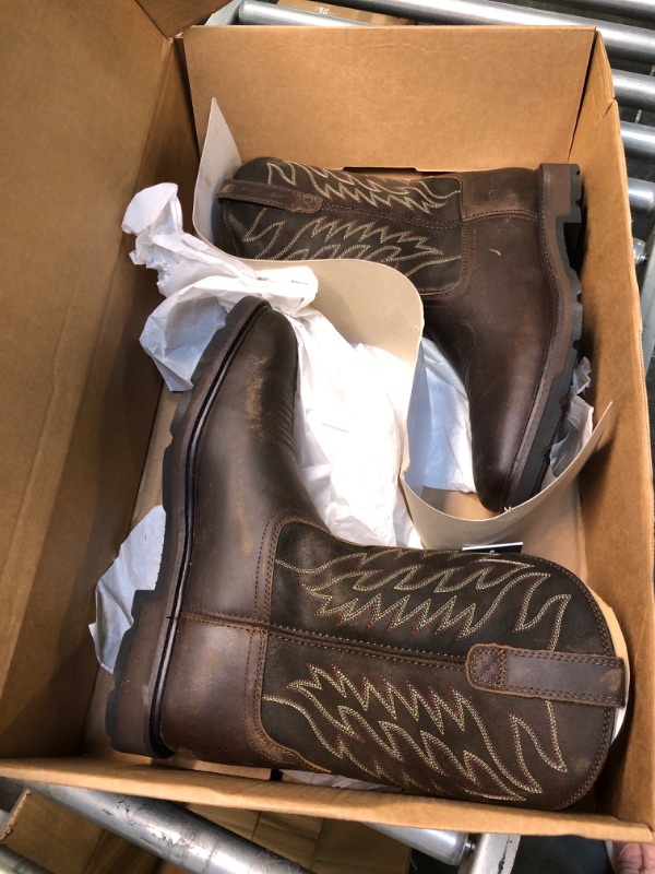 Photo 2 of ARIAT Men's Groundbreaker Square Toe Work Boot 13 Wide Brown