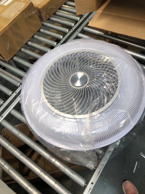 Photo 1 of YONOK Ceiling Fans with Lights Remote Control, Battery Included, 23 In Low Profile Bladeless Ceiling Fan 360° Angle Airflow, 8 Blades 3 Gear Wind 3 Color Stepless Dimming, Quick Flush Mount Ceiling Fan Morden Ceiling Fan