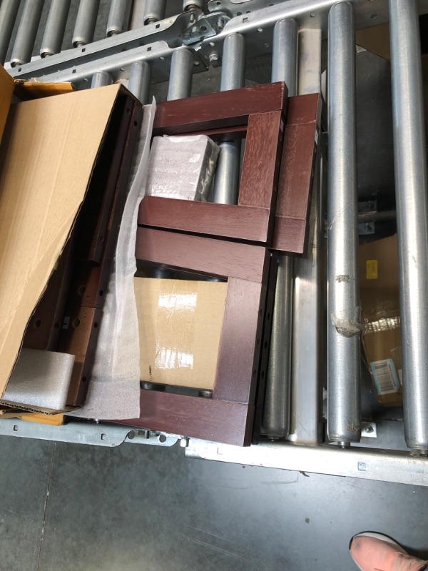 Photo 4 of AmazonBasics Modern 5-Tier Ladder Bookshelf Organizer with Solid Rubber Wood Frame, Espresso