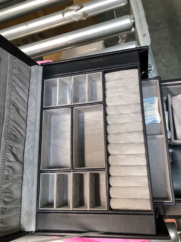 Photo 1 of Black Leather Jewelry Box Travel Case and Lock
