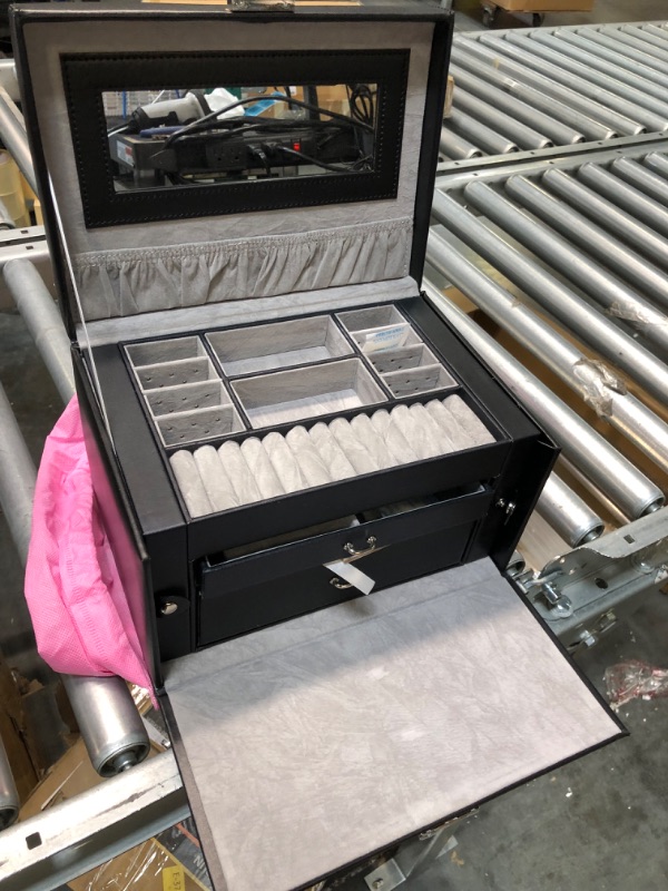 Photo 1 of Black Leather Jewelry Box Travel Case and Lock