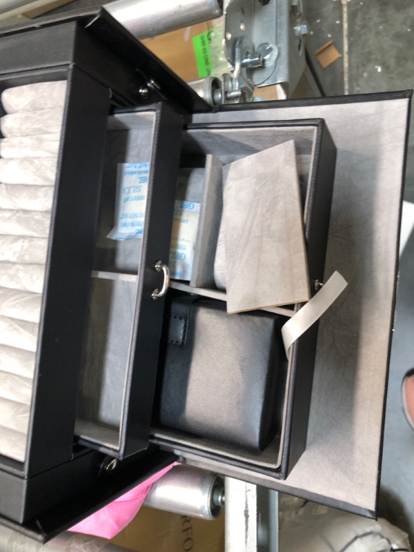 Photo 1 of Black Leather Jewelry Box Travel Case and Lock