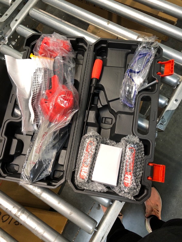 Photo 1 of Mini Chainsaw 6-Inch Battery Powered - Cordless Electric Handheld Chainsaw with 2 Rechargeable Batteries - 21V Small Power Chain Saws Battery Operated for Tree Trimming Wood Cutting