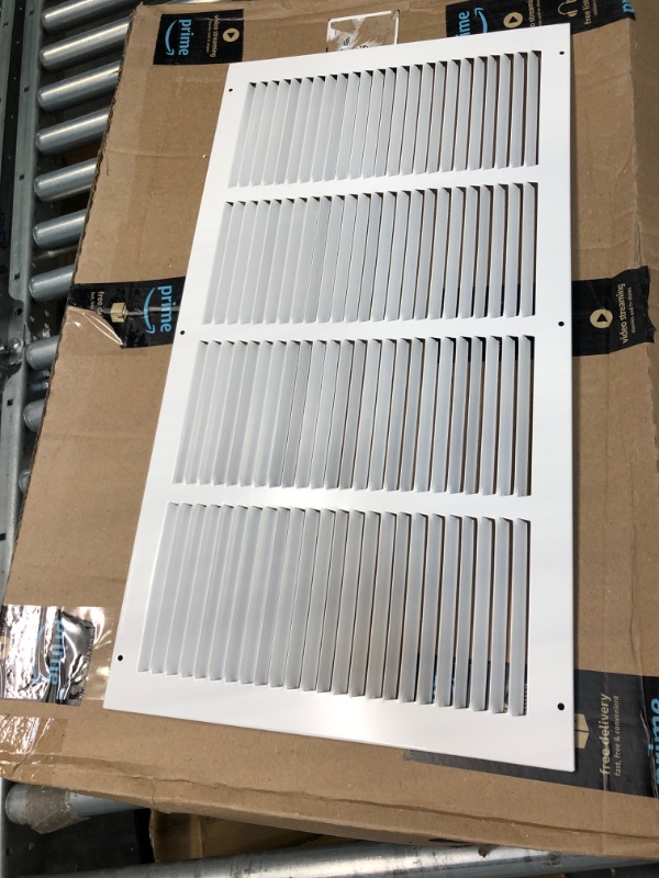 Photo 3 of 25"w X 16"h Steel Return Air Grilles - Sidewall and Ceiling - HVAC Duct Cover - White [Outer Dimensions: 21.75"w X 17.75"h]
