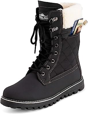 Photo 1 of POLAR Womens Memory Foam Outside Pocket Inside Zip Thermal Waterproof Deep Tread Rubber Sole Snow Boots 