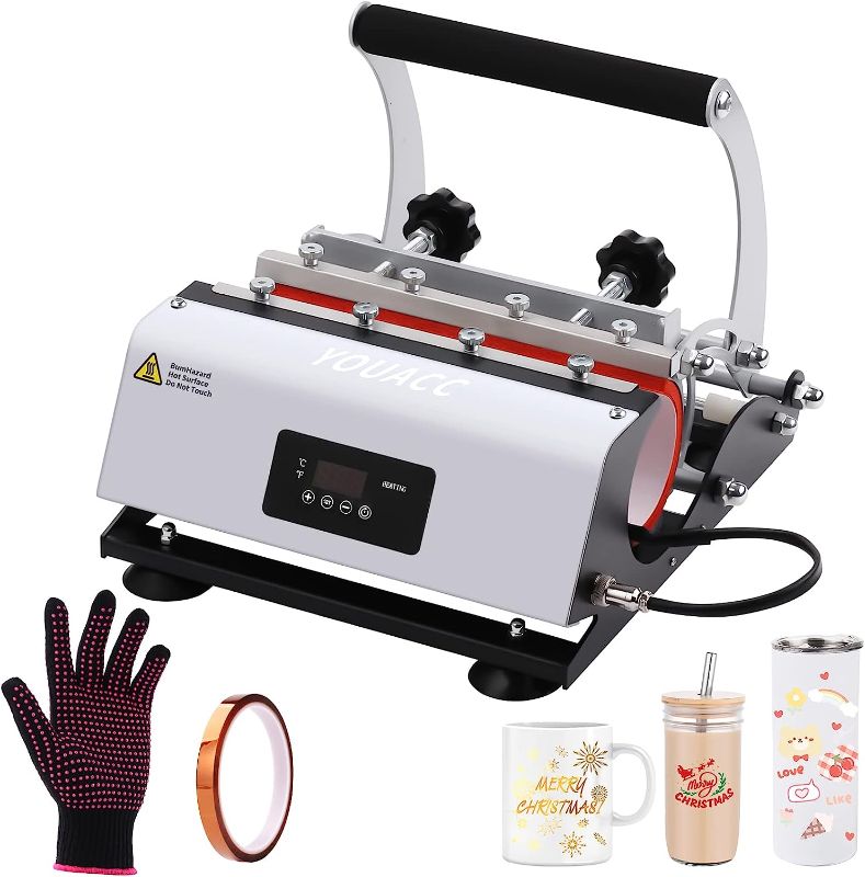 Photo 1 of JIE JIN Portable Tumbler Heat Press Machine 30 OZ DIY Mug Cup Heat Transfer Print 110V Sublimation Tumbler Heat Press Machine for 11 OZ 15 OZ 16 OZ 20 OZ 30 OZ Sublimation Blanks Skinny Tumbler