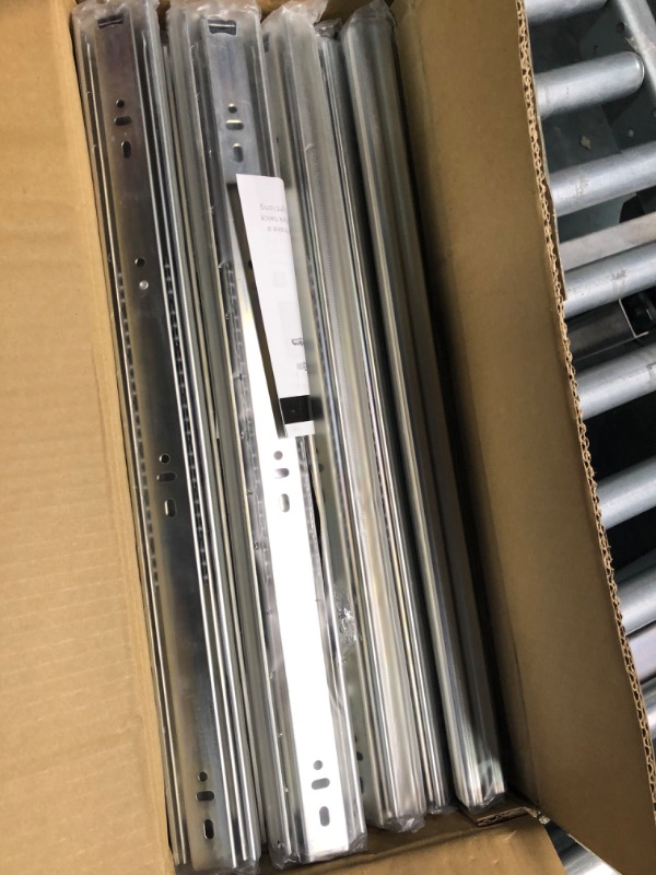 Photo 2 of 10 Pairs of 18 Inch Hardware 3-Section Full Extension Ball Bearing Side Mount Drawer Slides,100 LB Capacity Drawer Slide 18 Inch Zinc Plated