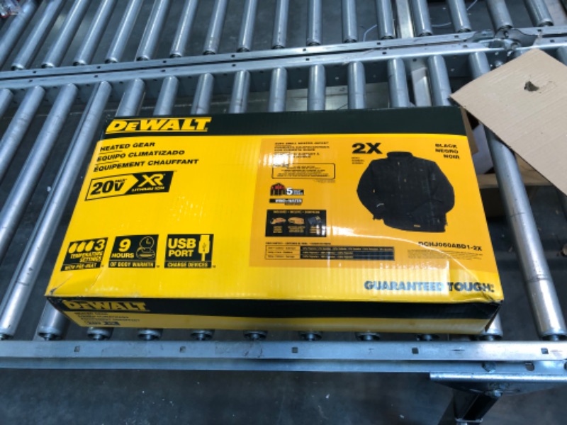 Photo 6 of Dewalt-DCHJ060ABD1-2X Heated Black Soft Shell Work Jacket Kit - 2X