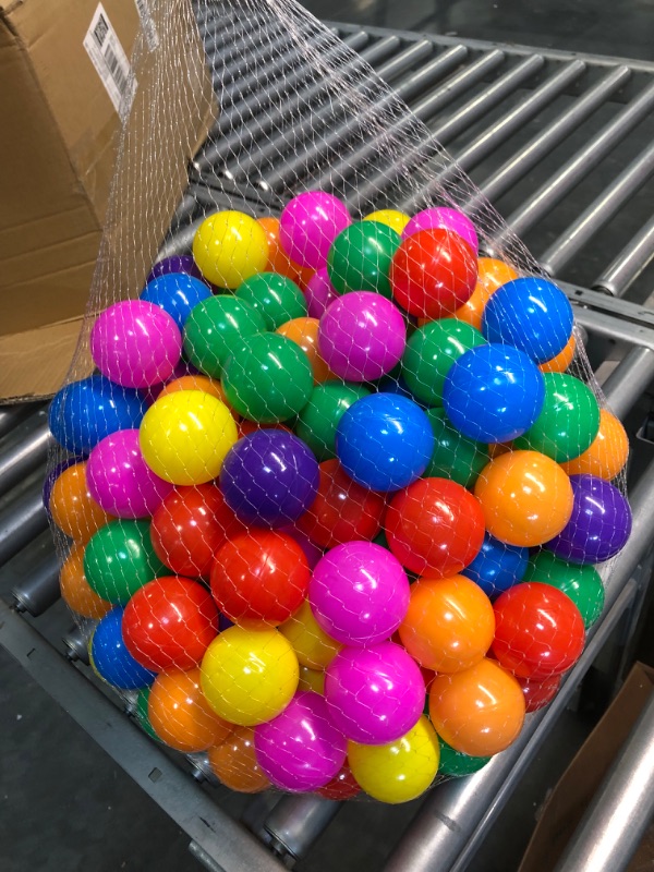 Photo 3 of  Rainbow Ball Pit Balls Plastic Play Balls for Ball Pit,Kids Play Toy Balls for Play Tent with Tunnel,Crush Proof 2.2" Pool Balls for Baby (UNKNOWN QUANTITY)