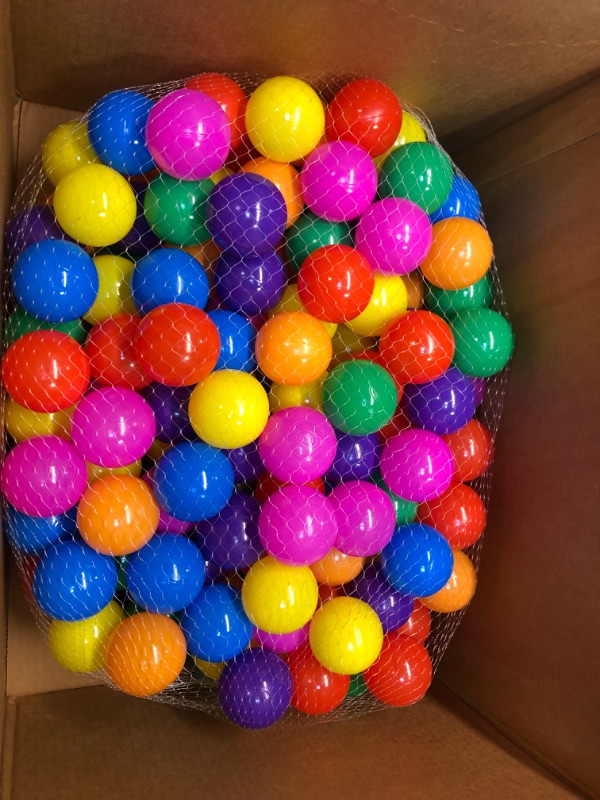 Photo 2 of  Rainbow Ball Pit Balls Plastic Play Balls for Ball Pit,Kids Play Toy Balls for Play Tent with Tunnel,Crush Proof 2.2" Pool Balls for Baby (UNKNOWN QUANTITY)