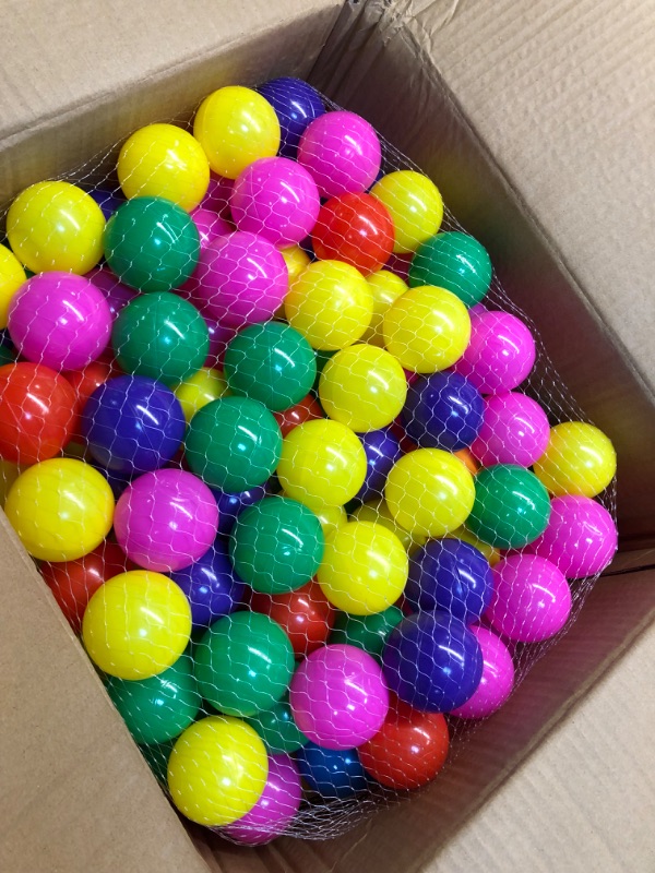 Photo 3 of YUFUL Ball Pit Balls 500pcs for Kids, Plastic Balls for Ball Pit, 2.2” Crush Proof Play Balls BPA Free Non-Toxic, 7 Kinds of Bright Color Ocean Balls Include a Net Bag