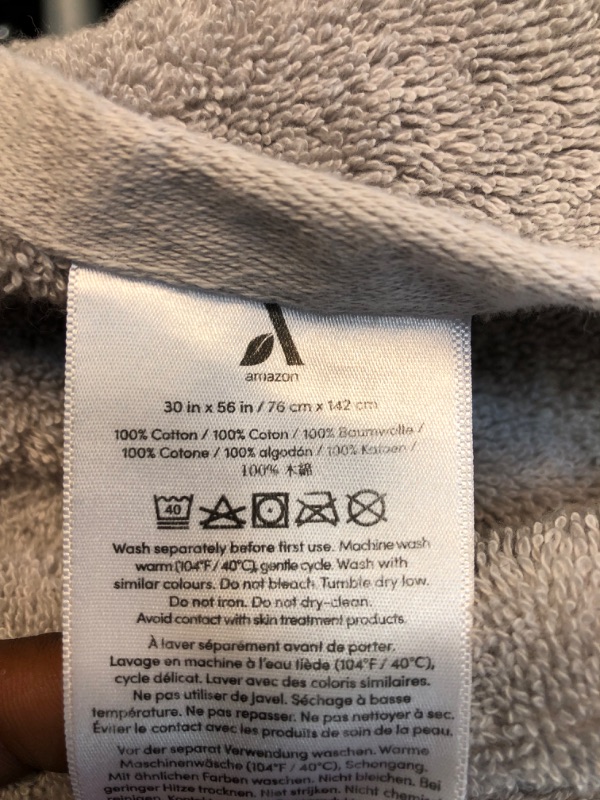 Photo 4 of Amazon Aware 100% Organic Cotton Ribbed Bath Towels - Bath Towels, 4-Pack, light Gray light Gray Bath Towel (Pack of 4)