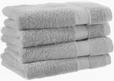 Photo 1 of Amazon Aware 100% Organic Cotton Ribbed Bath Towels - Bath Towels, 4-Pack, light Gray light Gray Bath Towel (Pack of 4)