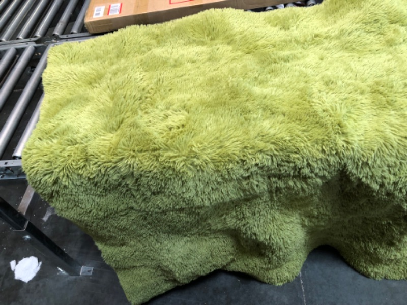 Photo 3 of Pacapet Fluffy Area Rugs for Bedroom, Green Shag Living Room Rug, Plush Furry Rugs, Fuzzy Carpet for Kids Room, Nursery, Home Decor, 5 x 8.1 Feet 5 x 8.1 Feet Fresh Green