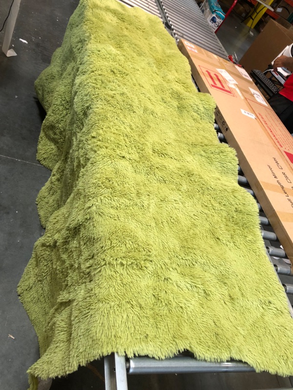 Photo 2 of Pacapet Fluffy Area Rugs for Bedroom, Green Shag Living Room Rug, Plush Furry Rugs, Fuzzy Carpet for Kids Room, Nursery, Home Decor, 5 x 8.1 Feet 5 x 8.1 Feet Fresh Green