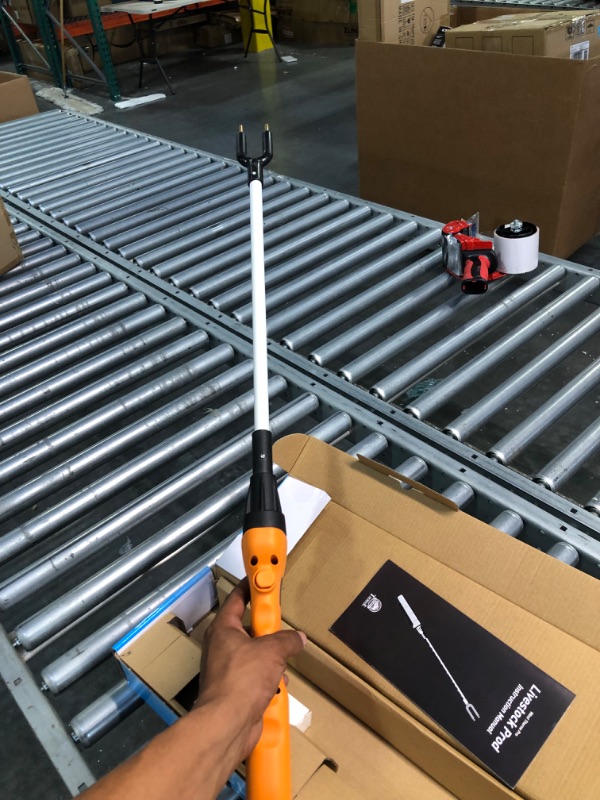 Photo 6 of West Thorne Pro Livestock Prod, Newest Waterproof Cattle Prod Stick with LED Light,Rechargeable Electric Livestock Prod for Cow Pig Goats and More (33.8in) 33.8"