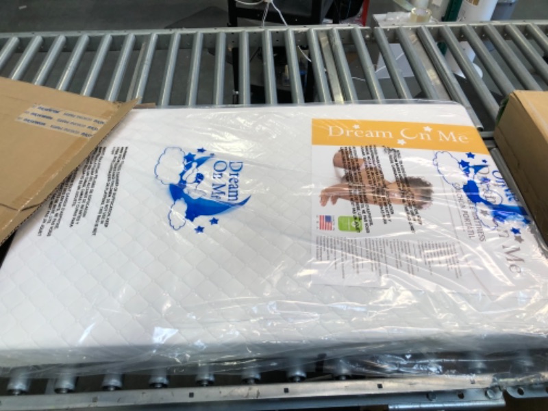 Photo 1 of Dream On Me Holly 3” Fiber Portable, Greenguard Gold Certified, Waterproof Vinyl Cover, Lightweight Mini Crib Mattress, White