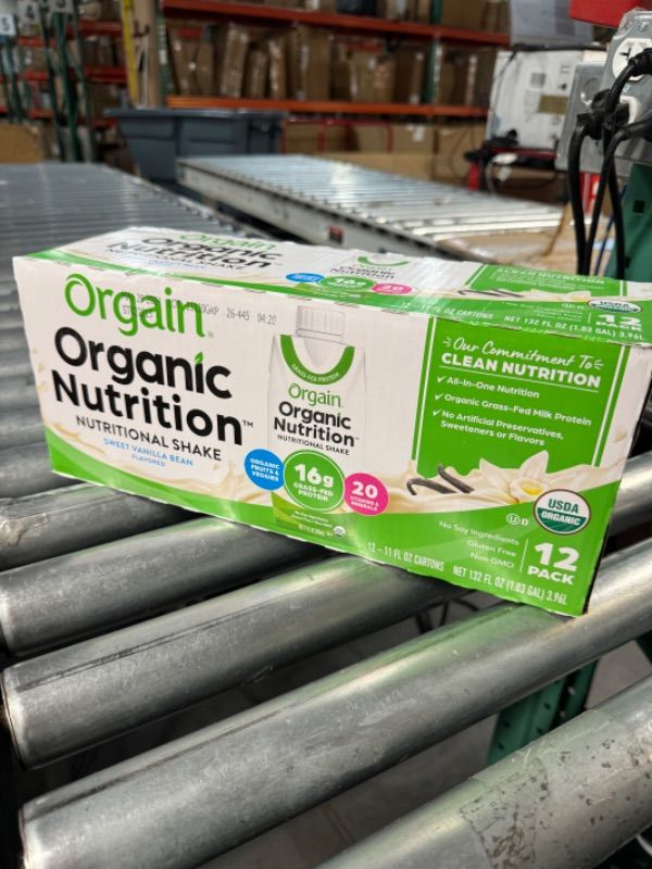 Photo 2 of (EXP MAY/2024) Orgain Organic Nutritional Shake, Vanilla Bean -  11 Fl Oz (Pack of 12)