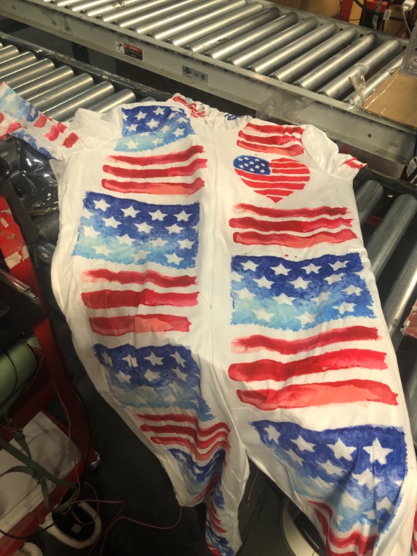 Photo 2 of EraSpooky Adult American Flag Pjamas XL Multicolored