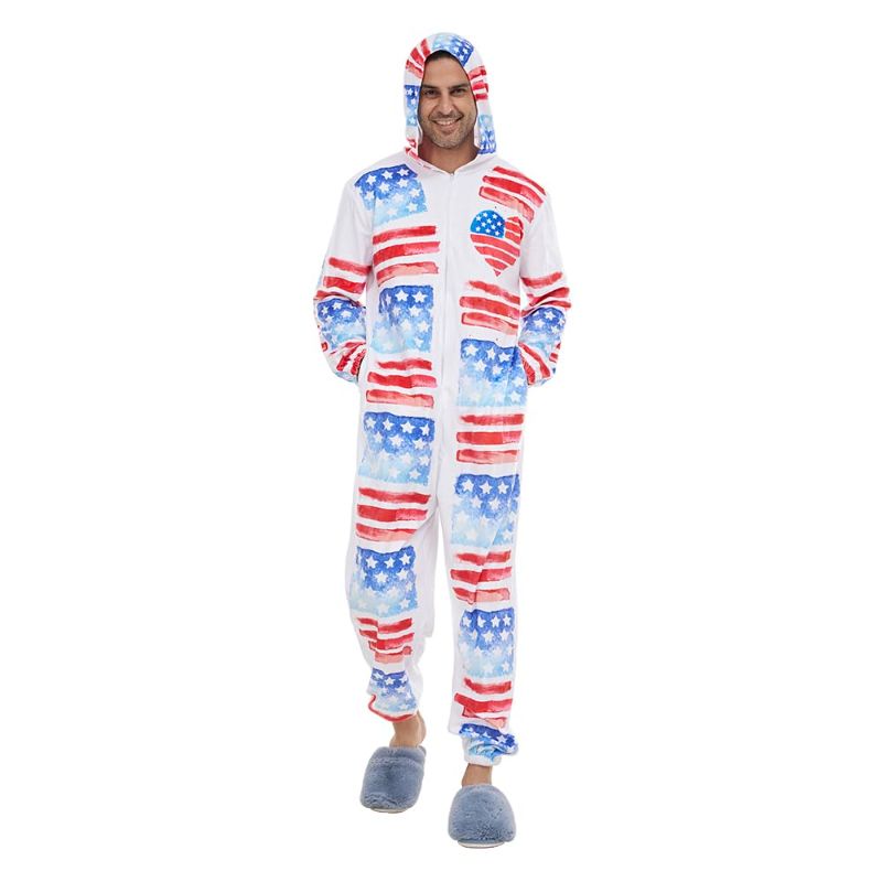 Photo 1 of EraSpooky Adult American Flag Pjamas XL Multicolored