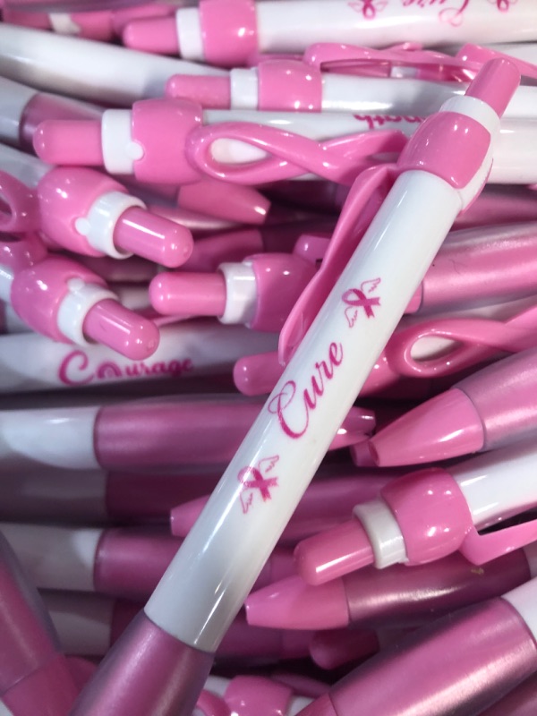 Photo 4 of Ctosree 240 Pcs Breast Cancer Awareness Pens Gifts Bulk 12 Style Pink Ribbon