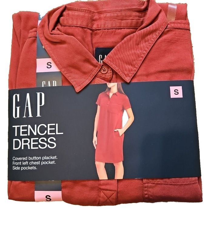 Photo 1 of GAP Women's Relaxed Fit Tencel Dress Chili Oil Size xSmall W38 in/L37in-NEW