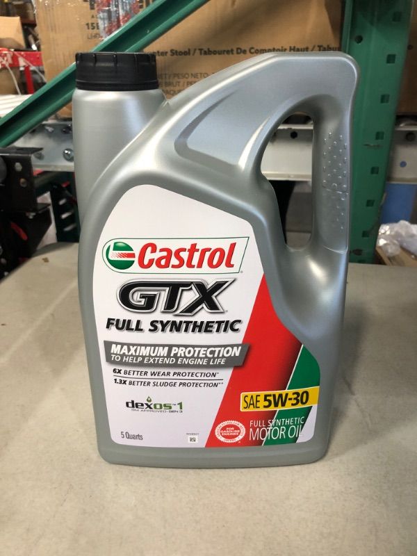 Photo 2 of Castrol GTX Full Synthetic 5W-30 Motor Oil, 5 Quarts 5 Qt (Pack of 1) 5W-30 Oil