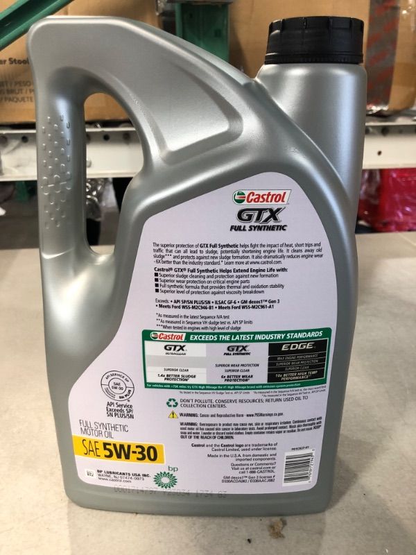 Photo 2 of Castrol GTX Full Synthetic 5W-30 Motor Oil, 5 Quarts 5 Qt (Pack of 1) 5W-30 Oil