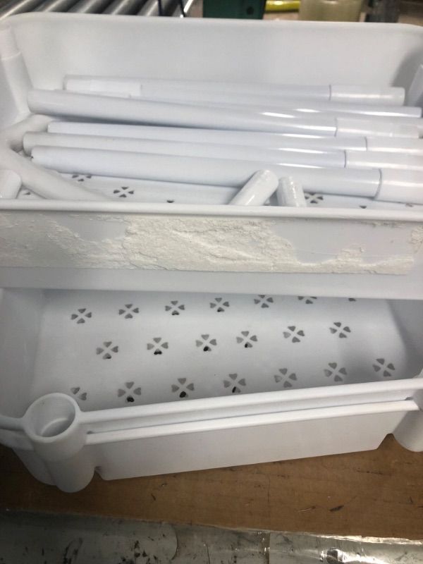 Photo 2 of **USED** 3-TIER PLASTIC STORAGE CART UTILITY CART NO WHEELS- WHITE