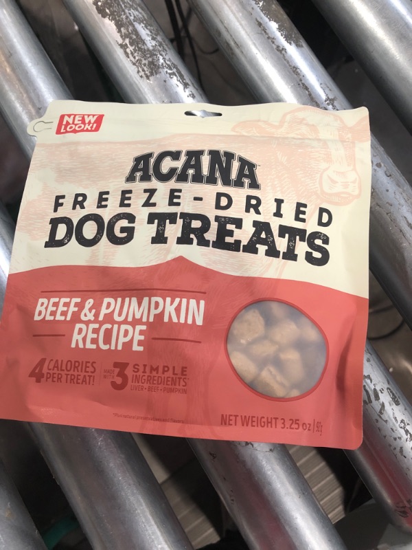 Photo 2 of ACANA Singles Freeze Dried Dog Treats, Limited Ingredient Grain Free Beef & Pumpkin Recipe, 3.25oz Freeze-Dried Treats Beef & Pumpkin 3.25oz