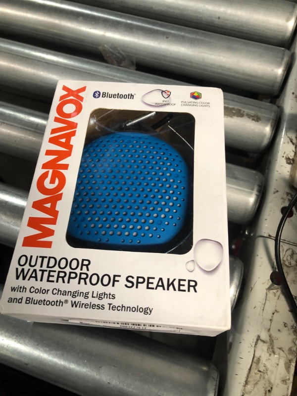 Photo 2 of Magnavox MMA3623-BL Outdoor Waterproof Speaker with Color Changing Lights in Blue | Bluetooth Wireless Technology | Rechargeable Battery |