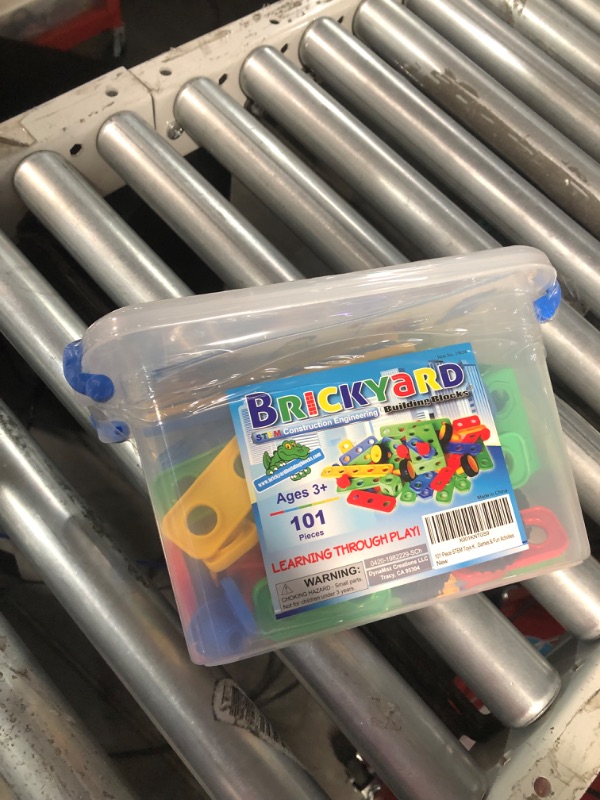 Photo 3 of Brickyard Building Blocks STEM Toys - Educational Building Toys for Kids Ages 4-8 with 163 Pieces, Tools, Design Guide and Toy Storage Box, 