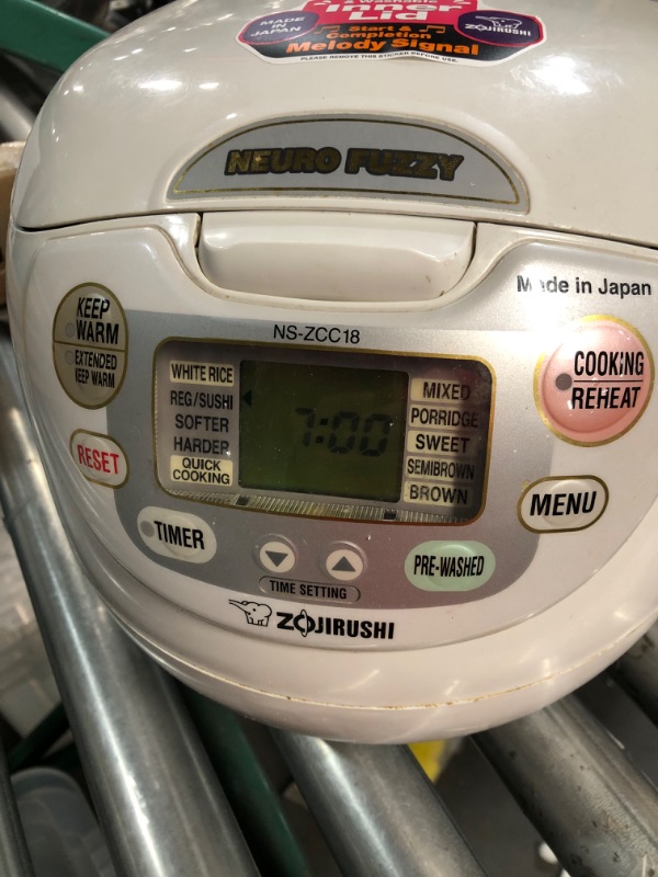 Photo 9 of ***HEAVILY USED - DIRTY - SEE PICTURES***
Zojirushi NS-ZCC18 Neuro Fuzzy Rice Cooker & Warmer, 10 Cup, Premium White, Made in Japan 10-Cup