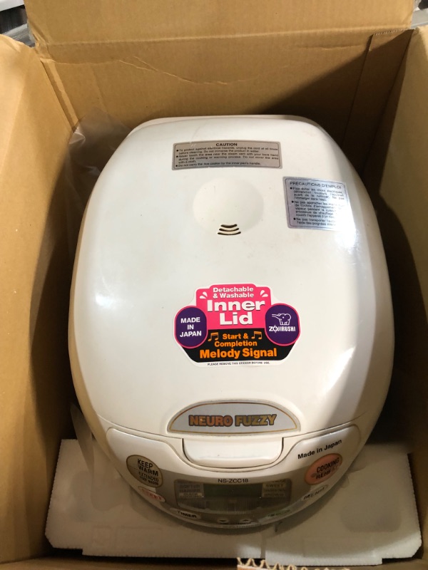 Photo 3 of ***HEAVILY USED - DIRTY - SEE PICTURES***
Zojirushi NS-ZCC18 Neuro Fuzzy Rice Cooker & Warmer, 10 Cup, Premium White, Made in Japan 10-Cup