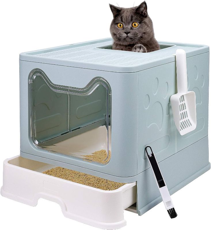 Photo 1 of 
Foldable Cat Litter Box with Lid