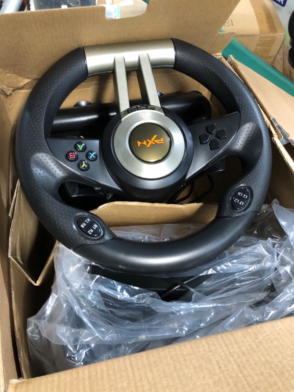 Photo 3 of Game Racing Wheel, PXN-V3II 180° Competition Racing Steering Wheel with Universal USB Port and with Pedal