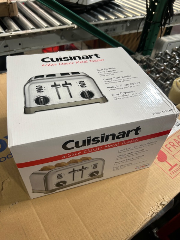 Photo 5 of ***NOT FUNCTIONAL - FOR PARTS - NONREFUNDBALE - DOES NOT POWER ON***
Cuisinart CPT-180P1 Metal Classic 4-Slice Toaster, Brushed Stainless Brushed Stainless 4 Slice-New Toaster