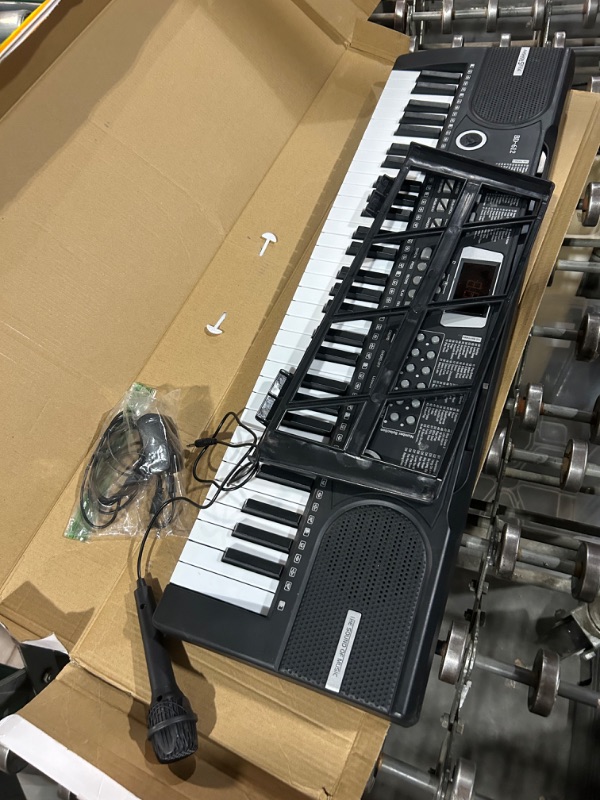 Photo 2 of 61 Key Keyboard Piano, Electric Piano Music Keyboard with Teaching Mode, Microphone, Sheet Music Stand and Power Supply, portable keyboard piano for Beginners