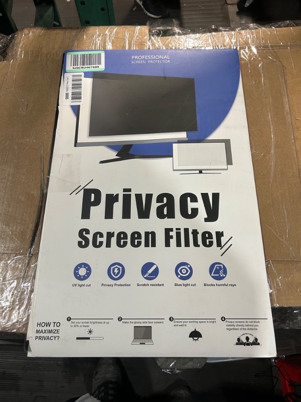 Photo 2 of Mamol Computer Privacy Screen Filter 24 inch for 16:9 Widescreen Computer Monitor – Removable Anti Glare Blue Light Privacy Filter, Anti-Scratch Screen Protective Film, Computer Screen Privacy Shield 24 in 24'' Privacy Screen (16:9)