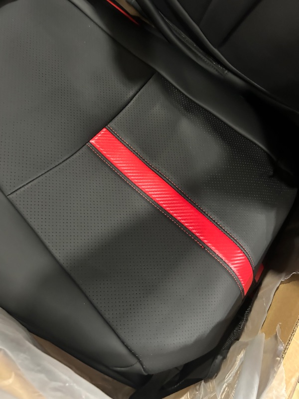 Photo 5 of BAMACAR for Toyota 4Runner Seat Covers 2011-2023 Full Cover Set(15PCS Only for 5-Seater), Waterproof Black&Red Leather for Toyota 4Runner Accessories 2011-2016 2017 2018 2019 2020 2021 2022 2023 2. Red