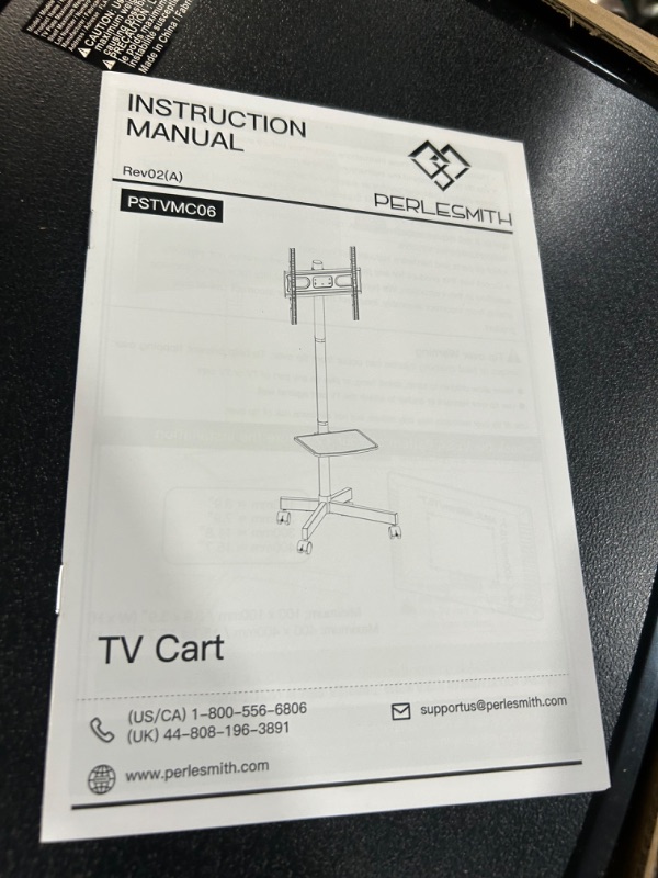 Photo 3 of PERLESMITH Mobile TV Stand for 23-60 Inch LCD LED Flat/Curved Panel Screen TVs, Tilt TV Cart Max VESA 400x400 Portable TV Stand with Laptop Shelf Rolling Floor TV Stand Holds up to 88Lbs (PSTVMC06)