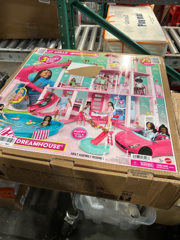 Photo 2 of Barbie Dreamhouse 2023, Pool Party Doll House with 75+ Pieces and 3-Story Slide, Barbie House Playset, Pet Elevator and Puppy Play Areas?