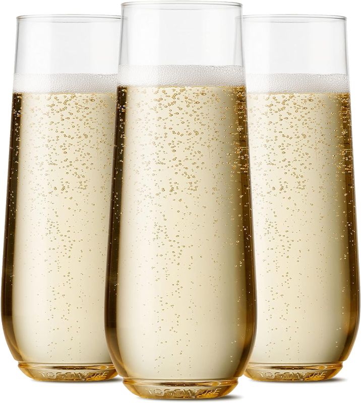 Photo 1 of  *STOCK PHOTO REF. ONLY***   TOSSWARE POP 9oz Flute, Crystal Clear Plastic Champagne Glasses 48 Count