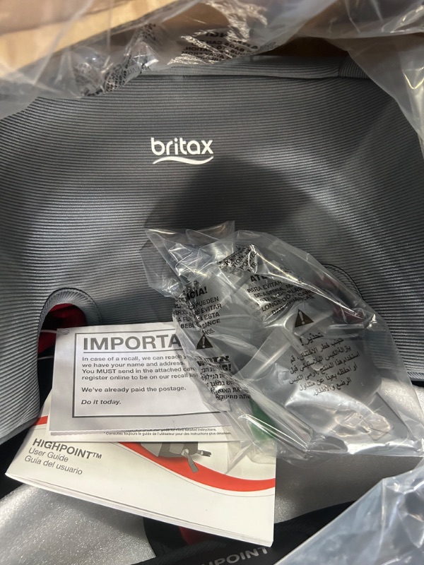 Photo 3 of Britax Highpoint Backless Belt-Positioning Booster Seat, SafeWash Black Ombre