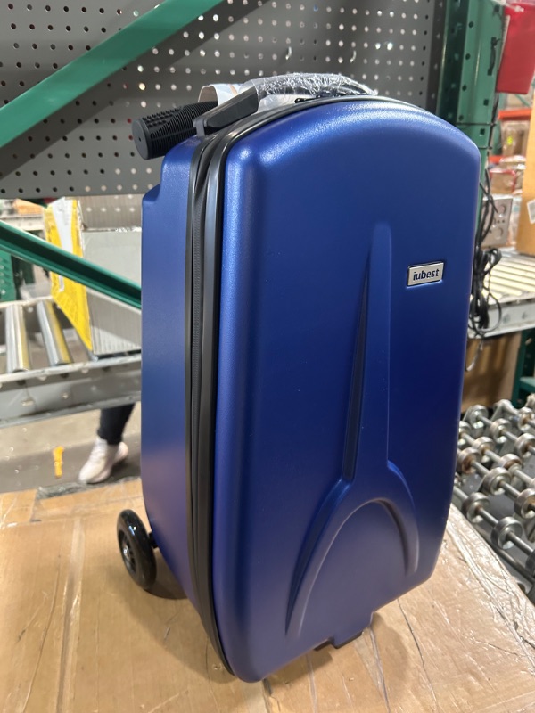 Photo 2 of Yinet Scooter Luggage Carry On Scooter Suitcase for Kids Age 4-15, Detachable & Foldable 4 in 1 Kids Suitcase, Multifunctional Ride On Travel Trolley Scooter Combo-Blue
